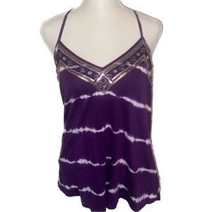 Express Purple Tie Dye X back Tank